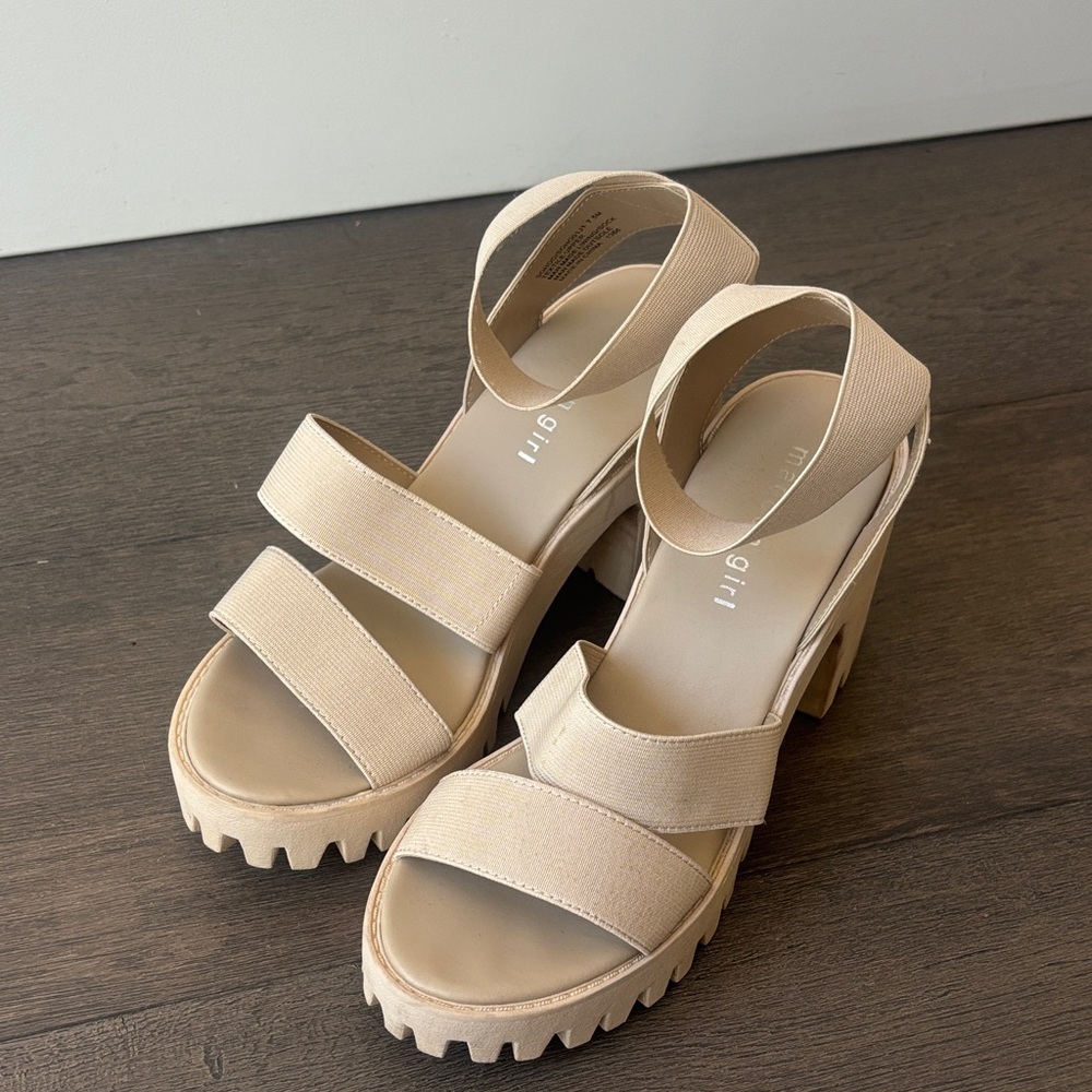 Madden Girl Beige Platform Heels